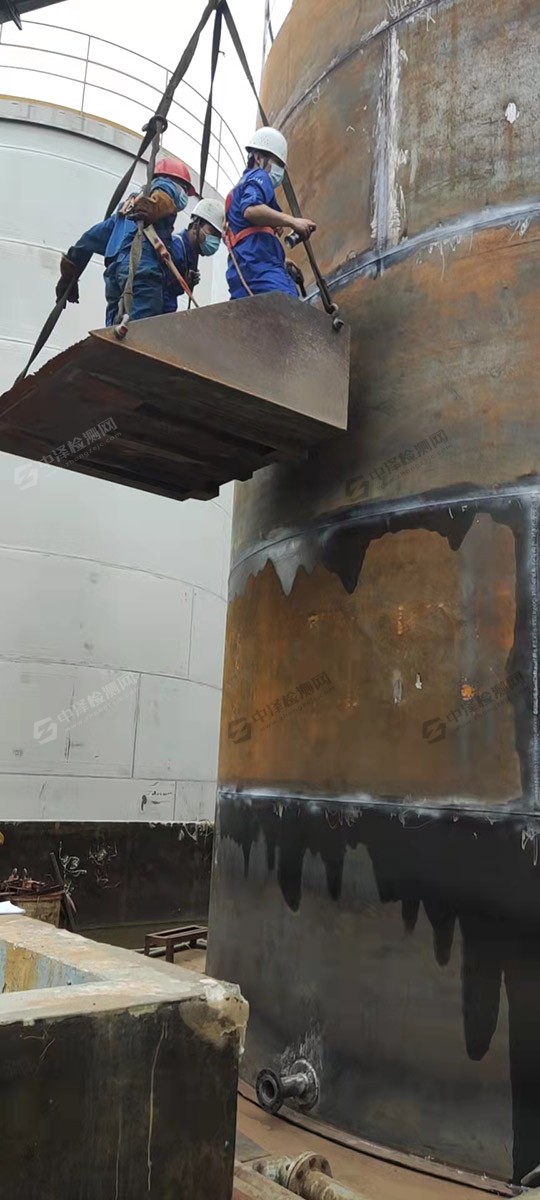 广东惠州硫酸储罐焊缝无损探伤现场检测案例